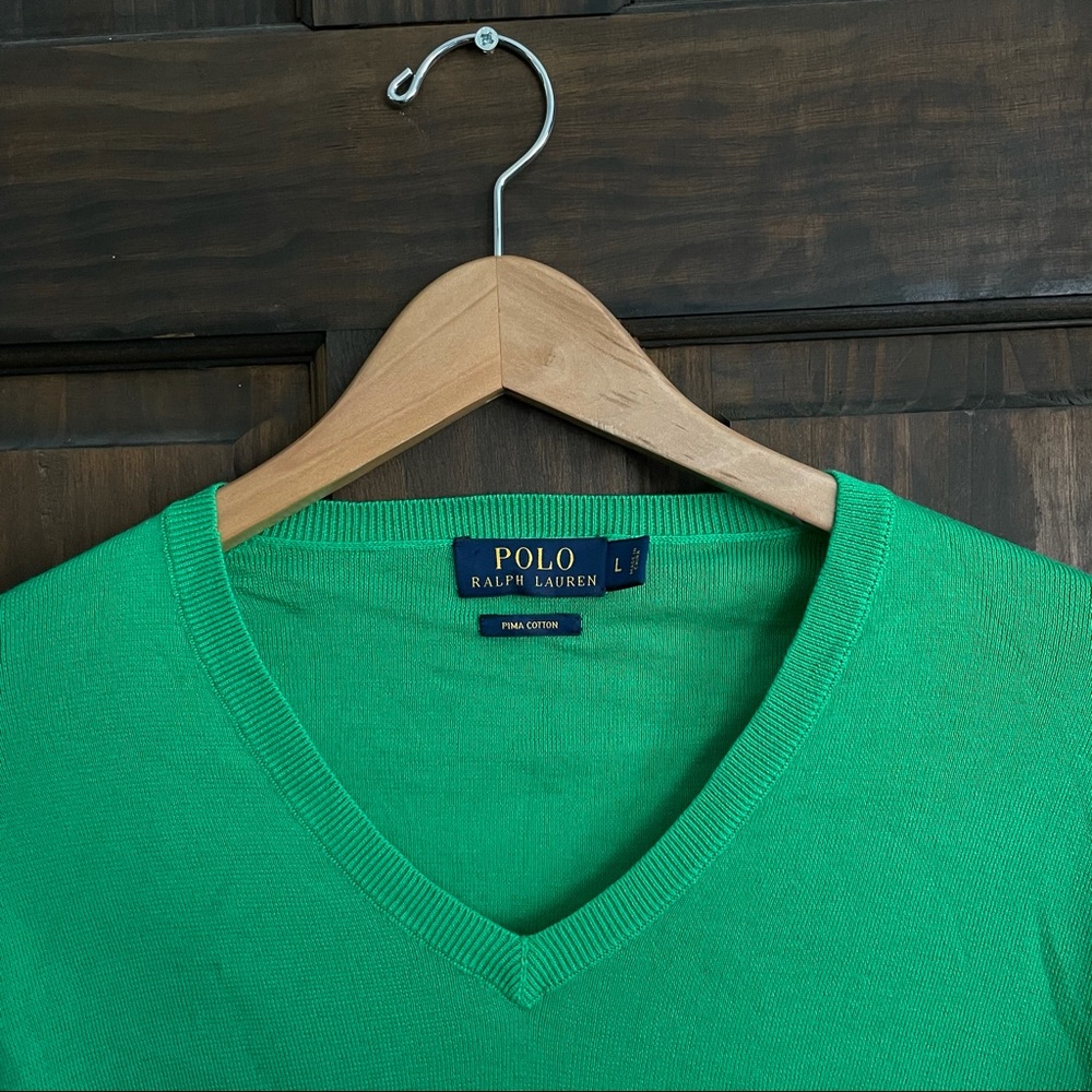 POLO Ralph Lauren Pima Cotton V-Neck Sweater - Picture 2 of 5